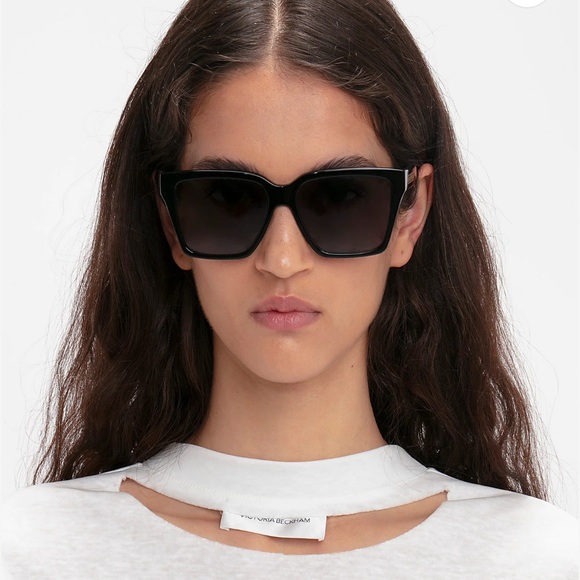 VICTORIA BECKHAM NEW Soft Square Frame Sunglasses In Black VB72S - Picture 3 of 7